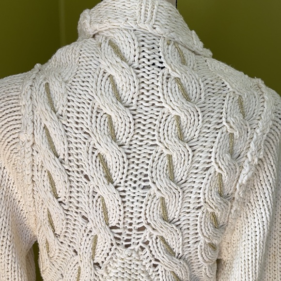 BOSTON DESIGN STUDIO  ASYM ZIPPER LUREX CARDIGAN L - Picture 7 of 16